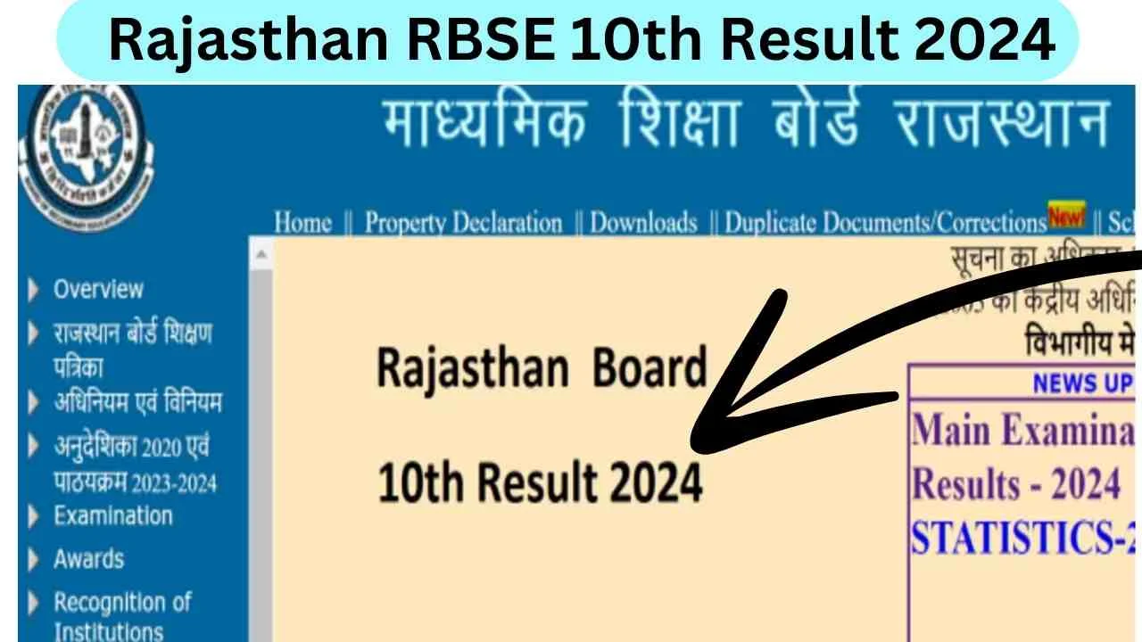 RBSE Rajasthan 10th Result 2024