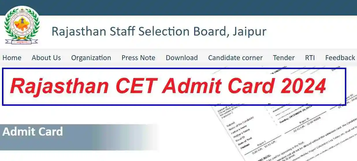 RSMSSB CET Admit Card 2024